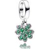 Rimgoris 925 Charm in argento sterling per donne Bracciali Collana Quadrifoglio Zoccolo di mucca Pansy Fiore Viola Petalo Clip Albero di famiglia Gemme colorate Dangle Charm Regalo