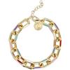 SINGULARU - Bracciale Link Rainbow Enamel. Acciaio avec Placcatura in oro 18 kt et Smalto. Gioielli da donna.
