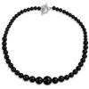 Bling Jewelry Elegante Semplice Palla Graduata Perline Rotonde Di Base Nero Onice Collana Filo Occidentale Gioielli Per Le Donne Placcato Argento Chiusura A Ginocchiera 18 Pollici