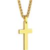 PROSTEEL Collana Croce Uomo, in Acciaio Inox Chirurgico, Cristiana Gioilli per Uomini Donne Famiglia, Ciondolo 43mm Oro, Confezione Regalo Inclusa