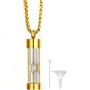 Richsteel Ala di Rose Collana di Urna Impermeabile in Rilievo Collana Personalizzata con Nome Inciso Albero della Vita Antiallergico Cremazione Commemorativa Ricordo con Piccolo Imbuto