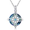 JFASHOP Collana di cristallo da donna, catena celtica argento sterling 925 ciondolo con nodo celtico collana di cristallo gioielli celtici regali di san valentino per donne ragazze bambini