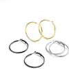 Focalook Set di Orecchini Cerchio Donna a 40mm - 3 Paia di Orecchini Cerchio Grandi in Argento, Nero, Oro e Acciaio Inossidabile