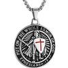 HZMAN Cavalieri Templari Indossare Tutta L'Armatura di Dio Efesini 6:13-17 Croce Rossa Design Collana in Acciaio Inox per Uomo Gioielli Regalo, 3.95 cm x 3.95 cm, Acciaio inossidabile, Non pietra