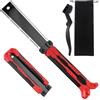 LEONTOOL Sega a trazione giapponese pieghevole da 20 cm, sega a mano a doppio taglio con lama SK5 (13/14 TPI), seghe da campeggio tascabili con custodia e spazzola portatili, seghe per potatura per