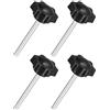 QUARKZMAN 4pz M6 x 60mm Pomelli a Stella, Manopola Serraggio a Forma Esagonale Plastica Vite Manopola Ricambio Serraggio Manuale per Sostituzione Manopola Base Ombrellone