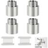 FENGJIAHUI 4 Pezzi Prolunga per Rubinetto da 1/2, Prolunga Doccia Tubo di Estensione del Rubinetto con Filettatura Esterna (Acciaio inossidabile, 1/2 pollici x 20 mm(4PCS))