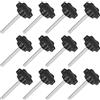 QUARKZMAN 12pz M4 x 40mm Pomelli a Stella, Manopola Serraggio a Forma Esagonale Plastica Vite Manopola Ricambio Serraggio Manuale per Sostituzione Manopola Base Ombrellone
