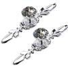 BOZONLI 2 Pezzi Pomelli di Cristallo 25mm Maniglie a Forma Diamanti Trasparente Maniglie per Mobili Porte Armadietti Cassetti e Guardaroba (Cromo Lucido Base 120mm)