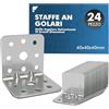 shinfly 24 Pezzi Staffe Angolar 40×40×40 mm, Connettore angolare zincato galvanicamente , staffe a l 90 gradi, Squadretta Rinforzata per mobili, sedia, tavolo, finestra