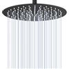 KINLIV Soffione doccia a pioggia, 30,5 cm, in acciaio inox, con 120 ugelli in silicone, colore nero opaco