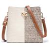 KALIDI FANCY FOREST Kalidi, borsa a tracolla da donna, borsa a secchiello in pelle PU, tracolla regolabile, multi tasche, Marrone