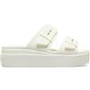 Crocs Brooklyn Buckle Low Wedge, Sandali Donna, Chalk, 39/40 EU