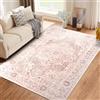 TUKDAK - Tappeto vintage per soggiorno 160x230cm, Tappeto lavabile per camera da letto, Tappeto Boho a pelo corto per sala da pranzo, Tappeto orientale, Morbido antiscivolo per cucina e camera dei