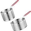 OMJMYY Set di 2 Cestello per Pasta 18/20 cm Colapasta Acciaio Inox Scolapasta con Manico Rimovibile Colino Acciaio Inox Maglia Fine per Lavare Friggere Cuocere a Vapore Drenare