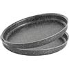 RollitPop Teglia Forno Rotonda Per Pizza e Farinata, 34 cm, Made in Italy, Rivestimento Alto Antiaderente, In Alluminio, Leggera E Facile Da Pulire, Effetto Pietra Linea Vulcania (2 Teglie)