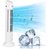 Culnflun Ventilatore a torre senza pale, ventilatore portatile USB da scrivania con luce e design senza lama per casa, camera da letto, ufficio, studio, lavoro (bianco)