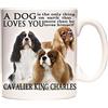 KAZMUGZ Tazza in ceramica Cavalier King Charles Spaniel. Tazza in ceramica con foto Cavalier King Charles Spaniel. Tazza regalo per proprietari di cani Cavalier Kings Charles Spaniel
