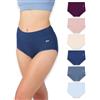 BEA Confezione da 6 Mutande Donna Vita Alta in bambù - Slip Contenitivo Donna Pancia Piatta Morbidissimi e Traspiranti, Nero, Bianco, Nude (6 Pezzi), 3XL