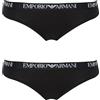Emporio Armani Mezzo Slip da Donna (Confezione da 2), Nero/Nero, L