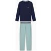 Emporio Armani Pigiama Lungo Uomo Fantasia Classica Mix Blu S, Blu, S