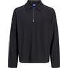 JACK & JONES Polo Jorrick Plisse con Cerniera Split Ln Maglia di Tuta, Nero, XL Uomo