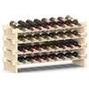 BAKAJI Cantinetta Portavino in Legno con 32 Scomparti Porta Bottiglie di Vino, Champagne, Portabottiglie da Terra, Cantina Angolo Bar per Salotto, Cucina, Bistrot, Ristorante 90 x 30 x 54 cm