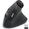 Acer Mouse Wireless Ergonomico con Rotellina di Scorrimento Laterale, Mouse Vertical Bluetooth 4000 DPI (BT 5.2 + 2.4 GHz), 8 Pulsanti, Ricevitore USB per iMac, PC