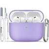 TNSNK for AirPods Pro 3 Case, Silicone Shockproof Protection Case with Clean Kit & Keychain, Support Wireless Charging - Light Purple