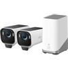 eufy Security S3 Pro(eufyCam 3 Pro), 4K telecamera wifi esterno senza fili pannello solare Visione Notturna a Colori, Riconoscimento Facciale AI, Archiviazione Locale Espandibile,Nessun Canone Mensile