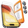 TOCOL Pellicola Vetro Temperato per iPhone 15 Pro Max con Pellicola Fotocamera, Rimozione Automatica Della Polvere, Senza Bolle, Anti-Impronte, Durezza 9H, Copertura Completa, Rosa Oro