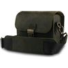 MegaGear Pebble MG1723 - Borsa messenger in vera pelle per fotocamera mirrorless, istantanea e DSLR, colore: Verde oliva