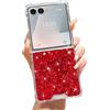 LCHULLE Custodia Glitter Compatibile con Samsung Galaxy Z Flip7 Cover Ragazze Custodia con Lucida Paillettes Cover Silicone Protettiva Antiurto Bling Case per Samsung Z Flip7 Rosso
