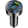 GemCoo 4-Porte Caricabatteria Auto USB C, 50W QC3.0 & PD Caricabatterie Veloce Accendisigari USB C Adattatore con Voltmetro LED, Compatibile con iPhone, Android, Samsung, Tablet e Tutti gli Smartphone