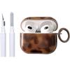 Reownest per Airpods 3 (3a Generazione 2021) con Kit Pulizia, Design Estetico con Motivo Carino Fiocco Marrone Ambra, Cover Protettiva con Ciondolo Shockproof per Cuffie Airpods 3 - Ambra