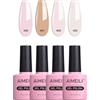 AIMEILI Smalto Semipermanente in Gel UV LED Smalti Semipermanenti Soak Off Smalti per Unghie per Manicure Kit Semipermanente Unghie Colorati Set 4 x 10 ml - Set Numero 23