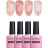 AIMEILI Smalto Semipermanente in Gel UV LED Soak Off per Unghie Colorati, Manicure Kit 4 x 10 ml Set Numero 22