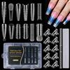 jwogngls 288 Pezzi Unghie Finte Nail System Dual Nail Form con Scala Graduata, 12 Stili Dual Nail Form Set con Pennello per Unghie, Lima Per Unghie, Tip Nail per Manicure con Extension in Polygel