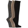 Wonky Line Calzini al ginocchio con lana di alpaca, per uomini e donne, 3 paia di calzini a maglia fine, morbidi, comodi, caldi e comodi, calzini lunghi termici per stivali, Mix 4, 3-5