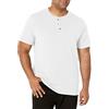 Wrangler Authentics Men's Big & Tall Short Sleeve Henley Tee Bright White, M