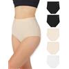 BEA Confezione da 5 Mutande Donna a Vita Extra Alta - Slip Donna Cotone Vita Alta Traspirante, Morbido e Contenitivo, Intimo a Copertura Totale, Nero (5 Pezzi), XS