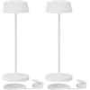 Klighten 2 lampade da tavolo a LED dimmerabili a batteria, IP54, impermeabili, senza fili, touch-screen, in alluminio, alimentate a batteria, per esterni, portatile, luce bianca calda, bianco caldo