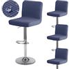 Levoberg Fodera per sgabello da bar con schienale impermeabile, copertura per seggiolone da bar estensibile, fodera per sedia da sala da pranzo girevole lavabile, 4 pezzi, blu marino