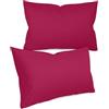 npluseins federe in tinta unita in confezione da 2 e dal design discreto 1154.1498, 40 x 60 cm, bordeaux