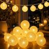 YeahBoom 1.5M 10LED Ghirlanda Luminosa Cotone LED,Palline Decorativ Catena Luminoso Interno,Ghirlanda Luminosa Cameretta Bambini,per Balcone Festa Matrimonio Vacanze Decorazione Interna