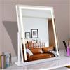 MantoLite Specchio Quadrato Da Tavolo Con Interruttore a Sfioramento 52 * 58CM, Bianco LED Specchio per Trucco, Grande Specchio Cosmetico Con Luci Girevoli a 360°