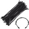 Sparkeads - 20 cordini intrecciati non rifiniti da 23,5 cm, corda di poliestere cerata regolabile per braccialetti dell'amicizia, creazioni di gioielli fai da te, colore: nero