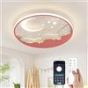 YZBEIMDAI Lampada da soffitto a LED per bambini, 40cm Stella Luna Plafoniera Cameretta Bambini Dimmerabile con Telecomando APP, 3000-6000K, Per Ragazzi Ragazze Cameretta