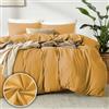puredown 1PCS Copripiumino Matrimoniale 250 x 200+ 2PCS Federe in Microfibra 65x65cm, Set di Copripiumino Monocromatica per Letto Matrimoniale, Traspirante, Morbida, Oeko-Tex, Giallo vivace