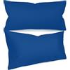 npluseins federe in tinta unita in confezione da 2 e dal design discreto 1154.1498, 40 x 80 cm, blu